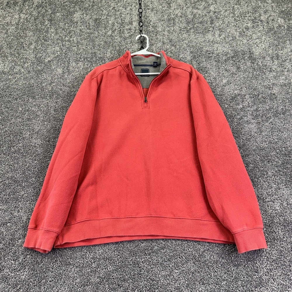 Arrow Sweatshirt Mens 2XL Red Fleece 1/4 Zip Mock Neck Pullover Casual Basic